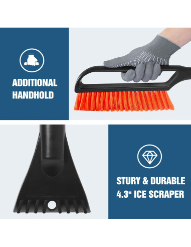 Raspador de Hielo y Cepillo de Nieve YeewayVeh 2 en 1 Naranja