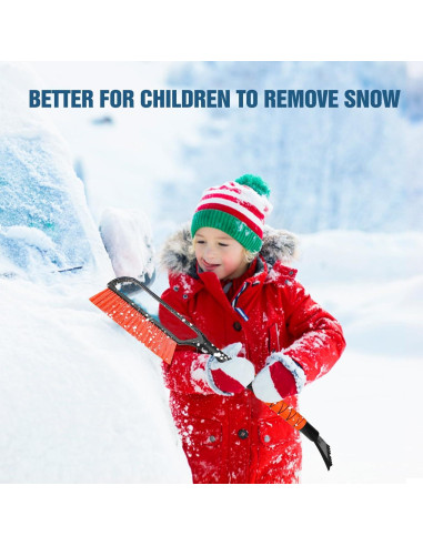 Raspador de Hielo y Cepillo de Nieve YeewayVeh 2 en 1 Naranja