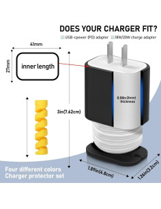Protector de Cargador de Silicona 4-Pack Sio & Tan USB-C 18W/20W 2