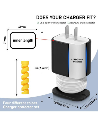 Protector de Cargador de Silicona 4-Pack Sio & Tan USB-C 18W/20W