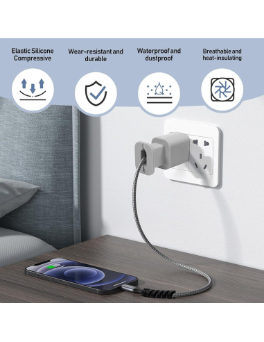 Protector de Cargador de Silicona 4-Pack Sio & Tan USB-C 18W/20W