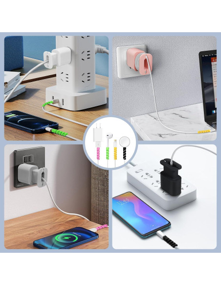 Protector de Cargador de Silicona 4-Pack Sio & Tan USB-C 18W/20W