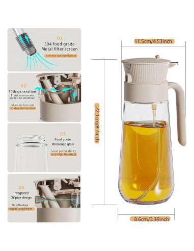 Botella Dispensadora de Aceite de Oliva 550ml Keaixinyu