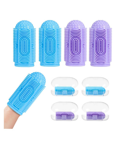 Cepillo de Dedo para Bebés NFSVLB 4 Piezas Silicona Suave