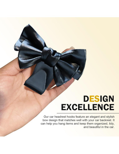 Ganchos para Bolsas de Auto Arwrilt 2 PCS Cuero Negro