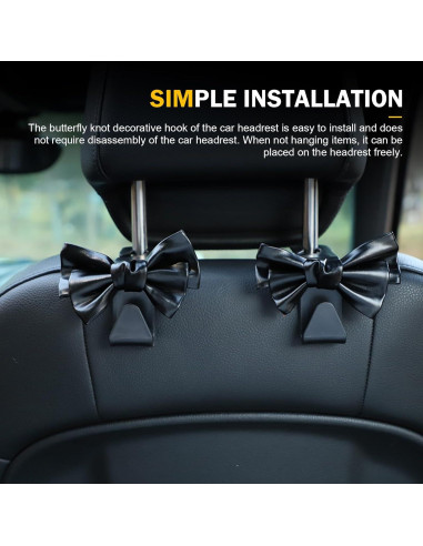 Ganchos para Bolsas de Auto Arwrilt 2 PCS Cuero Negro