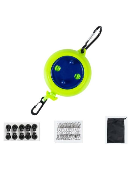 Cuerda de Secado Retráctil MIXNEX Verde con 20 Clips y Bolsa