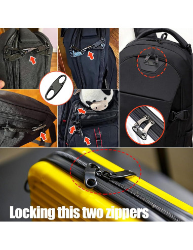 Tirador de Cremallera de Metal WOLAIYE - 6 Paquete Negro