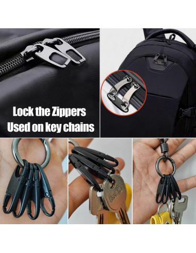 Tirador de Cremallera de Metal WOLAIYE - 6 Paquete Negro