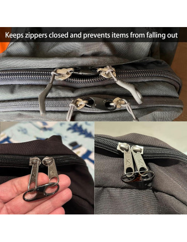 Tirador de Cremallera de Metal WOLAIYE - 6 Paquete Negro