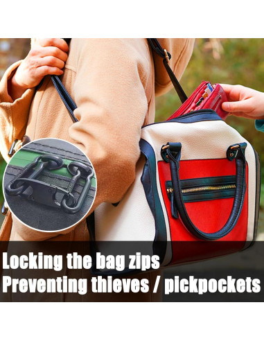 Tirador de Cremallera de Metal WOLAIYE - 6 Paquete Negro