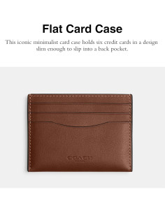 Cartera Plana Minimalista Coach en Cuero Natural para Hombres 2