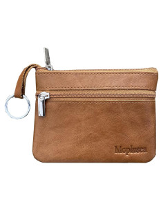 Monedero de Cuero Genuino para Hombres Moplusea GLCB012 Marrón