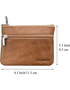 Monedero de Cuero Genuino para Hombres Moplusea GLCB012 Marrón 2