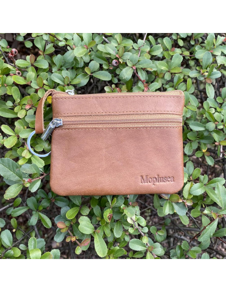 Monedero de Cuero Genuino para Hombres Moplusea GLCB012 Marrón