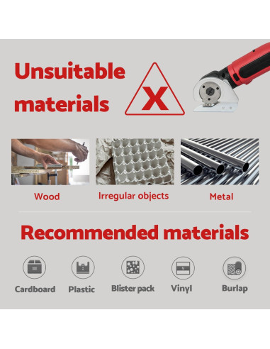 Cortadora Eléctrica de Cartón S&F STEAD & FAST 4V Inalámbrica