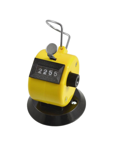 Contador Manual uxcell 4 Dígitos Negro y Amarillo 5.3x7.2cm