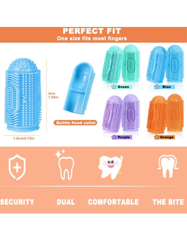 Cepillo de Dedo para Bebés NFSVLB 4 Piezas Silicona Suave