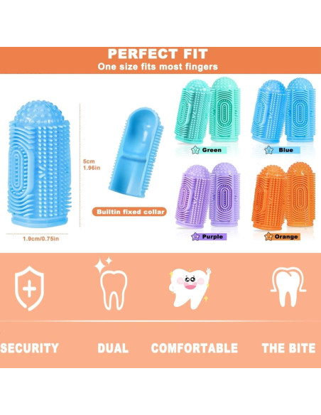 Cepillo de Dedo para Bebés NFSVLB 4 Piezas Silicona Suave