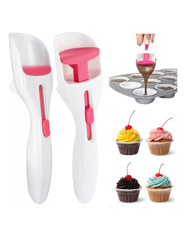 Dispensador de Masa para Cupcakes Genérico - Paquete de 2 Rosa