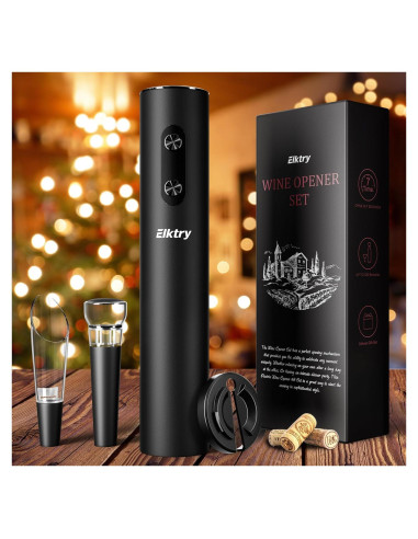 Abridor de Vino Eléctrico Elktry con Cortador y Vertedor