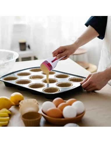 Dispensador de Masa para Cupcakes Genérico - Paquete de 2 Rosa