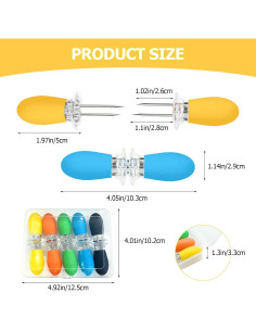 Juego de Tenedores de Maíz Acero Inoxidable 10PCS - Mangos Antideslizantes 2
