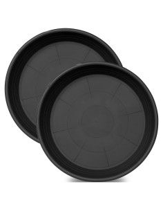 Paquete de 2 bandejas de goteo para plantas 30 cm Grjoprt Negro