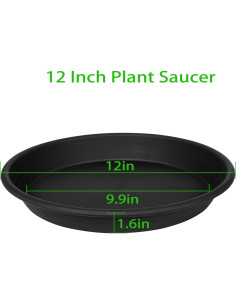 Paquete de 2 bandejas de goteo para plantas 30 cm Grjoprt Negro 2