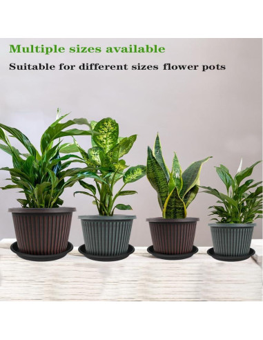 Paquete de 2 bandejas de goteo para plantas 30 cm Grjoprt Negro
