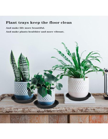 Paquete de 2 bandejas de goteo para plantas 30 cm Grjoprt Negro