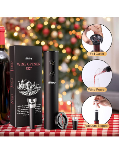 Abridor de Vino Eléctrico Elktry con Cortador y Vertedor