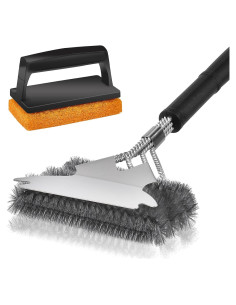 Kit de limpieza para parrilla Unichefry - Cepillo y raspador