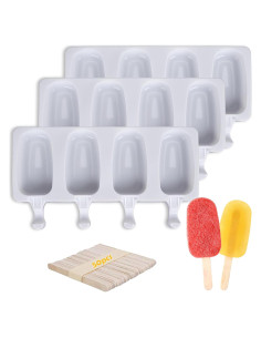 Juego de Moldes para Paletas de Silicona AICMEI 3 Piezas 12 Cavidades