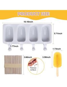 Juego de Moldes para Paletas de Silicona AICMEI 3 Piezas 12 Cavidades 2
