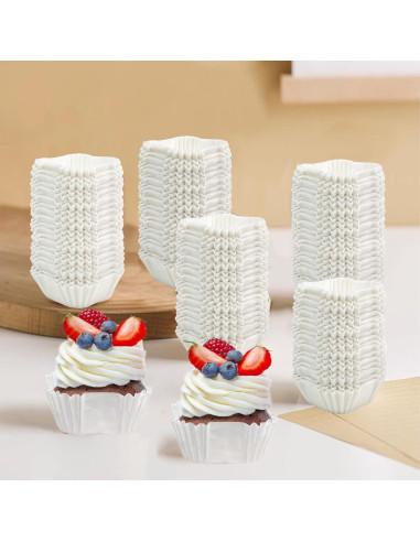 1000 Forros de Cupcake Cuadrados Desechables YEXEXINM Blancos