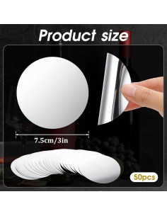 50 Válvulas de Vino Reutilizables Qianyu Plateadas 7.5 cm 2