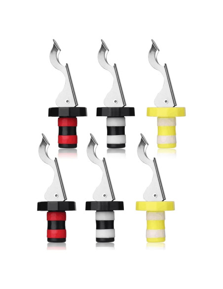 Tapones de Vino Reutilizables Perla Dorada - 6 Piezas Silicona