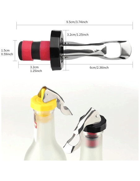 Tapones de Vino Reutilizables Perla Dorada - 6 Piezas Silicona