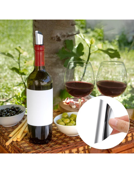 50 Válvulas de Vino Reutilizables Qianyu Plateadas 7.5 cm