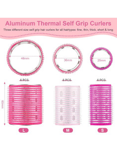 Juego de 37 Rulos Térmicos de Aluminio WILLBOND 3 Tamaños 2