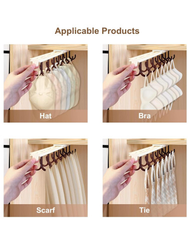 2 Perchas Ahorra Espacio Genérico con 14 Ganchos Antideslizantes