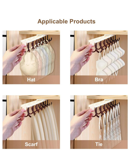 2 Perchas Ahorra Espacio Genérico con 14 Ganchos Antideslizantes