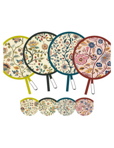 Paquete de 4 Abanicos Plegables SUJJY Mughal Blooms 19.81 cm