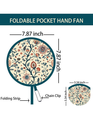 Paquete de 4 Abanicos Plegables SUJJY Mughal Blooms 19.81 cm