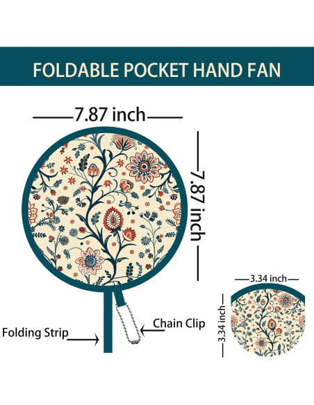 Paquete de 4 Abanicos Plegables SUJJY Mughal Blooms 19.81 cm