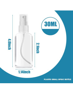 100 Botellas de Spray Reutilizables AODESTINY 30ml Plástico 2