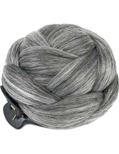 Chignon de Pelo Trenzado IMISSU Gris Accesorio para Cabello