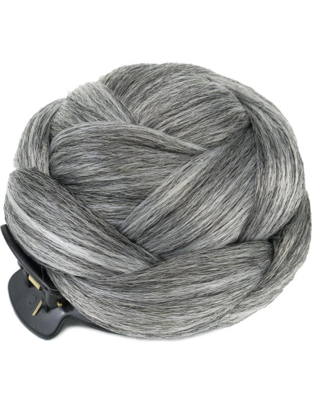Chignon de Pelo Trenzado IMISSU Gris Accesorio para Cabello
