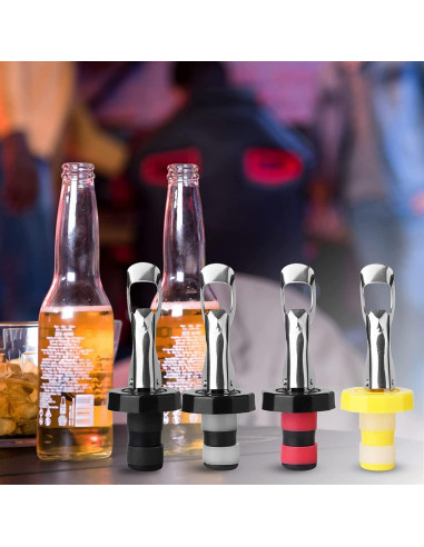 Tapones de Vino Reutilizables Perla Dorada - 6 Piezas Silicona